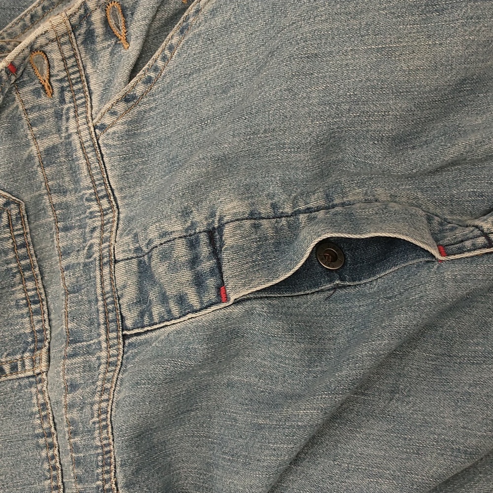 Vintage Denim Overalls 100% Cotton USA made Back Buckle Blue Jeans Lightweight - Picture 8 of 12